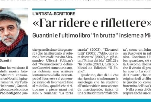 Il nostro Giacomo Guantini “In Brutta” su Il Tirreno/Ed. Il Foglio Letterario