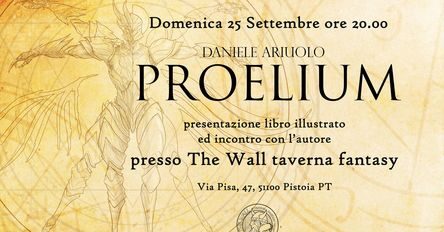 Daniele Ariuolo “Proelium”. Presentazione dell’opera, Domenica 25/09/2022 Pistoia. Il Foglio Letterario Edizioni.