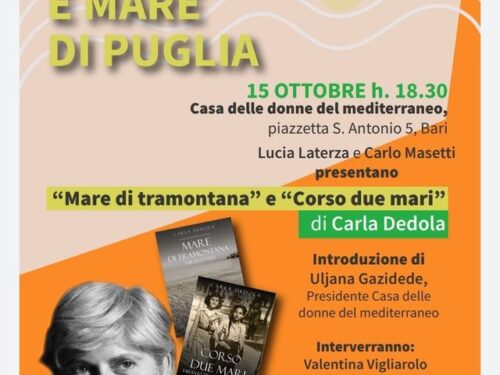 Vi aspettiamo venerdì 14 a Santeramo e sabato 15 a Bari, per parlare dei libri di Carla Dedola e di molto altro: storia, diritti civili, musica, emancipazione. Ed. Il Foglio