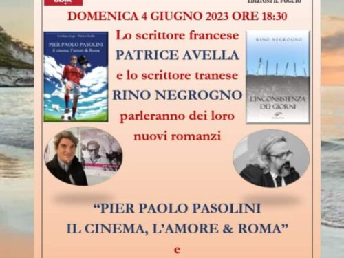 Domenica 4 giugno 2023 alle ore 18:30, Libreria Luna di sabbia a Trani. Patrice Avella e lo scrittore tranese Rino Negrogno presenteranno i loro romanzi.