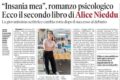 Fonte Il Tirreno - Livorno. Alice Nieddu presenterà Insania mea sabato 11 luglio  al mercato Evocando di Piombino, presso lo stand del Foglio Letterario.